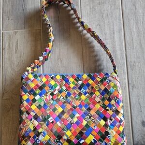 Colorful Woven Shoulder Bag